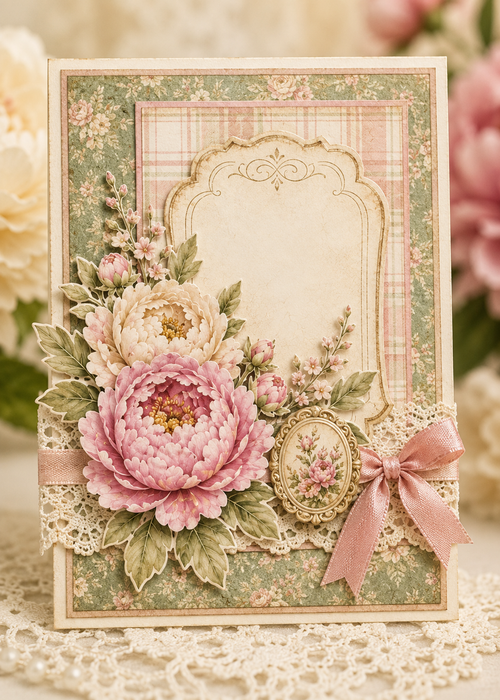Peony Garden Digital Scrapbook Paper Collection | 24 Printable Papers | 12x12 | 300 DPI PNG | Junk Journal | Card Making | Commercial Use
