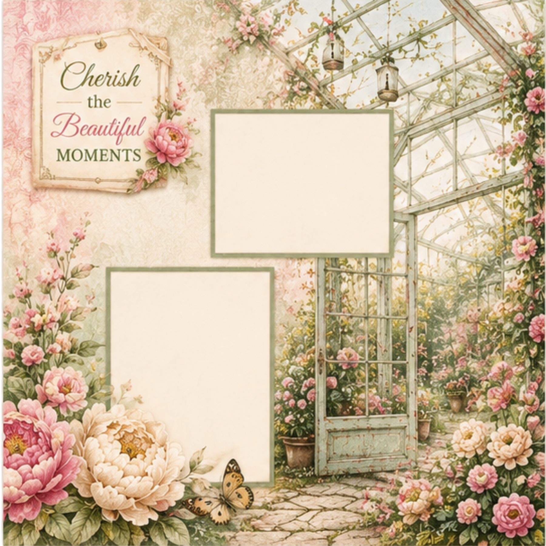 Peony Garden Digital Scrapbook Paper Collection | 24 Printable Papers | 12x12 | 300 DPI PNG | Junk Journal | Card Making | Commercial Use