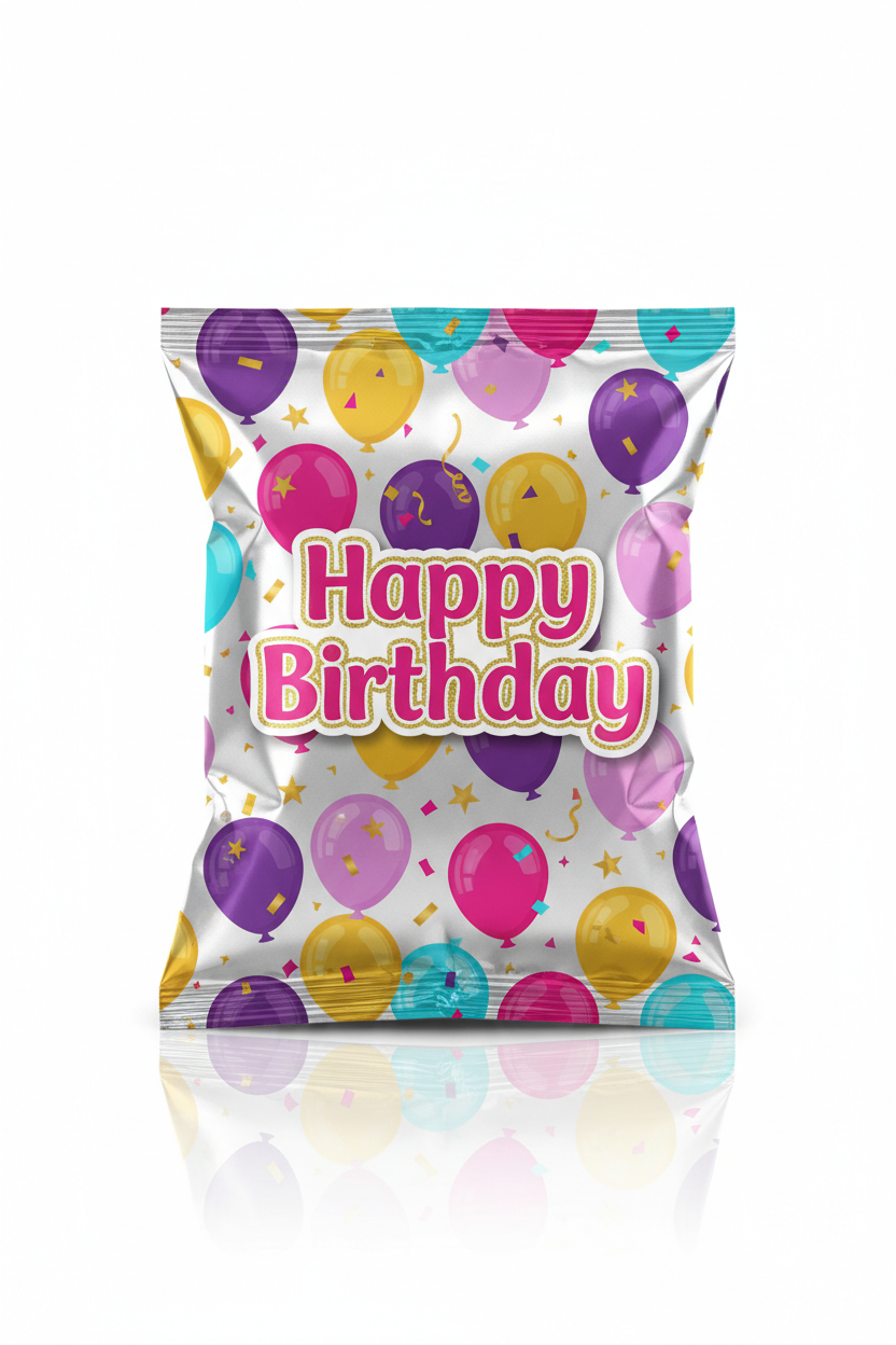 Happy Birthday Chip Bag Mockup